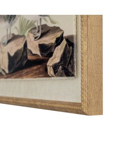 Flora & Fauna Collection Teals On Linen In Beaded Frame