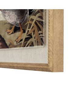 Flora & Fauna Collection Duck On Linen In Beaded Frame