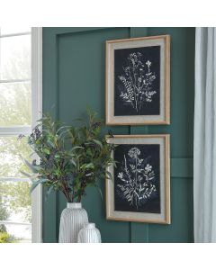 Flora & Fauna Collection Grove On Linen In Beaded Frame