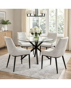 Monza Round Glass Dining Table