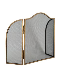 Antiqued Brass Fire Screen