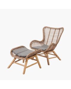 Aurora Chair & Hocker Set Natural