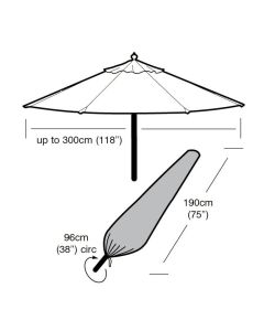 Large Parasol Weather Cover 190x96 circ - Up to 300cm Parasol