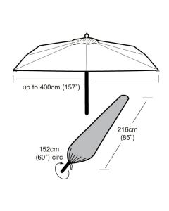Extra Large Parasol Weather Cover 216x152 circ - Up to 400cm Parasol