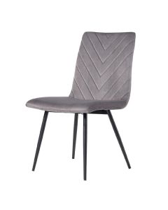 Essentials Velvet Dining Chair  in Dark Grey