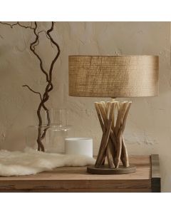 Derna Driftwood Table Lamp with Natural Jute Shade