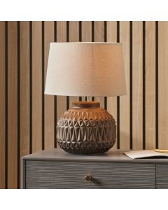 Anneli Bronze Aztec Texture Ceramic Table Lamp