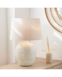 Greta Natural and Cream Textured Ceramic Table Lamp
