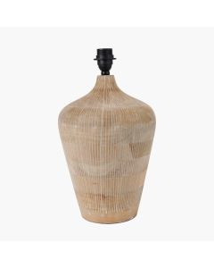 Taika White Wash Textured Wood Table Lamp Base