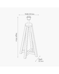 Whitby Natural Wood Tapered 4 Post Table Lamp Base