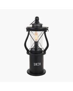 Gibson Black Wood Lantern Table Lamp