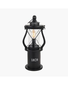 Gibson Black Wood Lantern Table Lamp