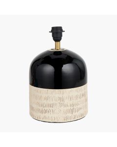Lotta Black and Natural Stoneware Table Lamp