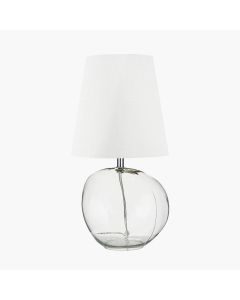 Hallie Clear Glass and White Shade Table Lamp