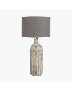 Anika Grey Wash Rattan Bottle Table Lamp