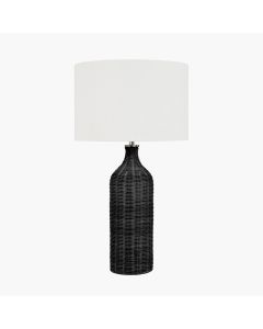 Anika Black Rattan Bottle Table Lamp