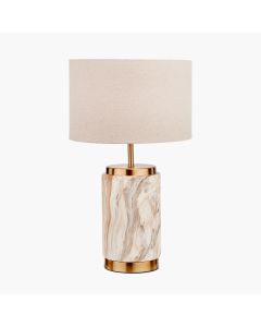 Carrara Natural Stone Effect Ceramic Table Lamp