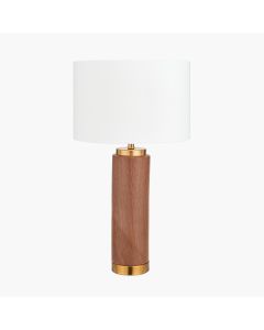 Carrara Wood Effect Ceramic Tall Table Lamp