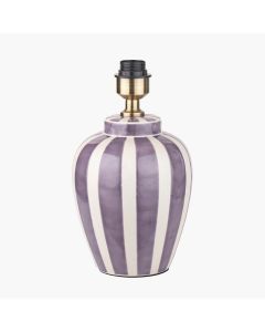 Priscilla Lilac Stripped Ceramic Table Lamp Base