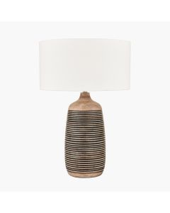 Caspian Natural Mango Wood Grooved Table Lamp