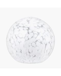 Aurora Speckled White Glass Spherical Table Lamp