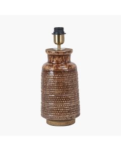 Theano Dot Design Brown Glaze Tall Table Lamp Base