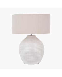 Linnea White Grooved Ceramic Table Lamp