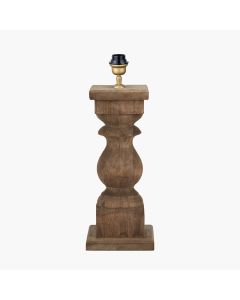 Kavya Antique Brown Turned Wood Table Lamp Base