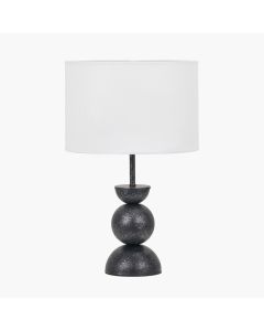 Vala Graphite Metal Textured Effect Ball Table Lamp