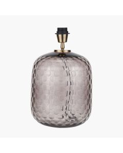 Camille Large Smoke Grey Circle Design Handcut Glass Table Lamp Base