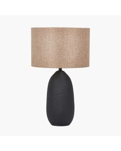 Erika Black Vintage Textured Ceramic Table Lamp