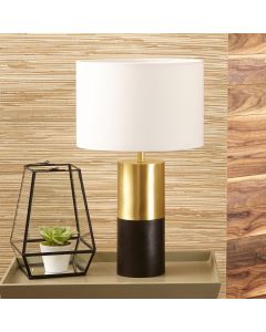 Etosha Dark Wood and Gold Metal Table Lamp 