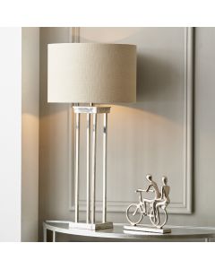 Langston Nickel Metal Column Table Lamp Base