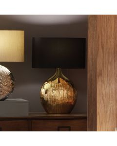 Gemini Gold Etched Ceramic Table Lamp