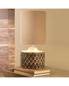 Orissa Short Wooden Diamond Table Lamp 
