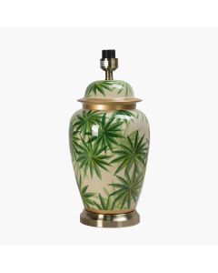 Curacao Palm Leaf Design Ceramic Urn Table Lamp Base