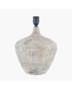 Manaia White Wash Textured Wood Table Lamp Base