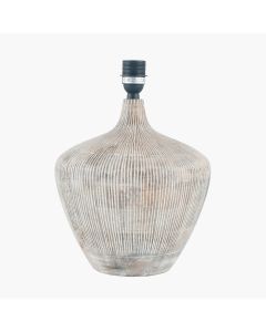 Manaia White Wash Textured Wood Table Lamp Base
