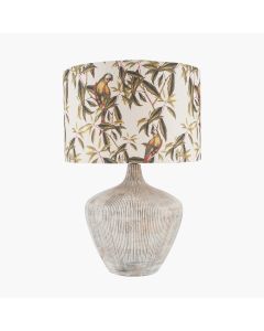 Manaia White Wash Textured Wood Table Lamp Base