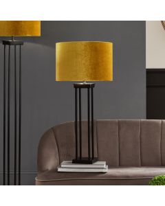 Langston Matt Black Metal Column Table Lamp Base