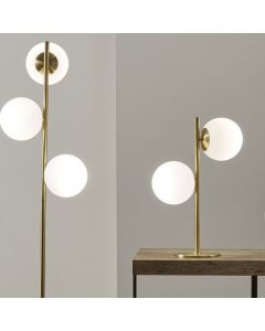 Asterope White Orb and Gold Metal Table Lamp