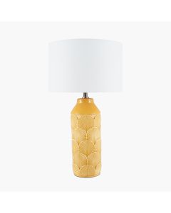 Bethan Embossed Mustard Ceramic Table Lamp