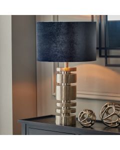 Elon Silver Metal Stacked Cylinder Table Lamp Base