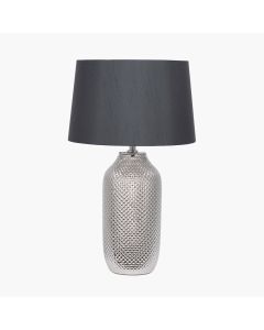 Nova Silver Textured Ceramic Bottle Table Lamp