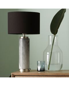 Carrara Grey Marble Effect Ceramic Tall Table Lamp