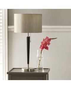 Lowry Brushed Silver and Matt Black Metal Table Lamp