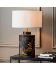 Landscape Black Hand Painted Metal Table Lamp Base