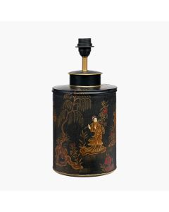 Landscape Black Hand Painted Metal Table Lamp Base