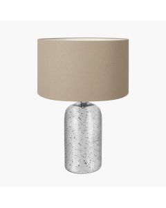Ophelia Mercurial Glass Table Lamp Base with Henry 40cm Taupe Handloom Cylinder Lampshade