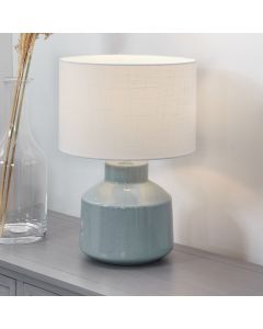 Nora Duck Egg Blue Crackle Effect Table Lamp